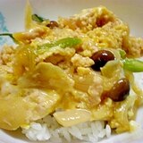 鶏のミンチで親子丼